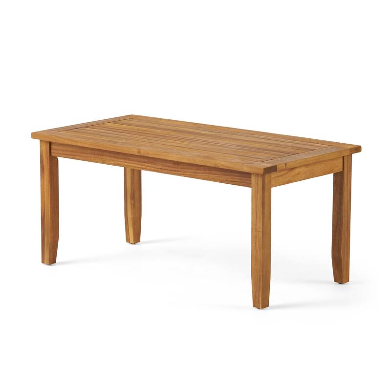 Outdoor Acacia Wood Loveseat and Coffee Table Set with Water-Resistant Cushions - Patio Seating for Garden or Balcony