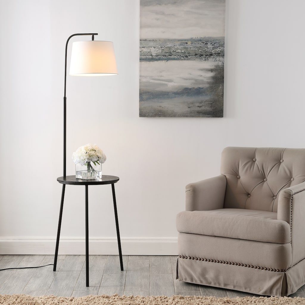 SAFAVIEH Lighting Dorothe 70-inch Floor Lamp - 12" W x 12" D x 70" H - Black - 12Wx12Dx70H
