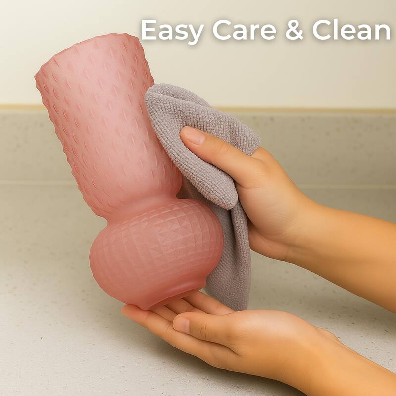 Aria Home Frosted Pink Glass Bubble Shape Modern Vases Set of 2