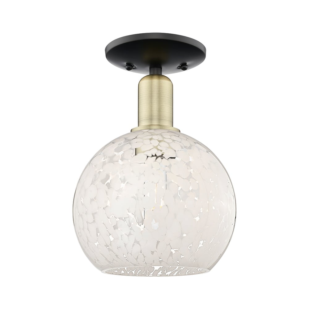 Innovations Lighting Endless Possibilities Arcadia - White Mouchette - 1 Light 8" Semi-Flush Mount