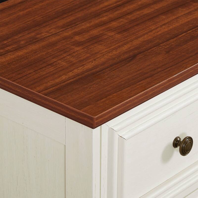 Farmhouse 7 Drawers Dresser for Bedroom, Rustic Chest of Drawers with Natural Texture