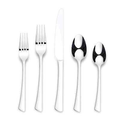 Ornative Abril 18/0 Mirror Stainless Steel 20 Pieces Flatware Set - 10.63" H x 6.69" W x 2.76" D