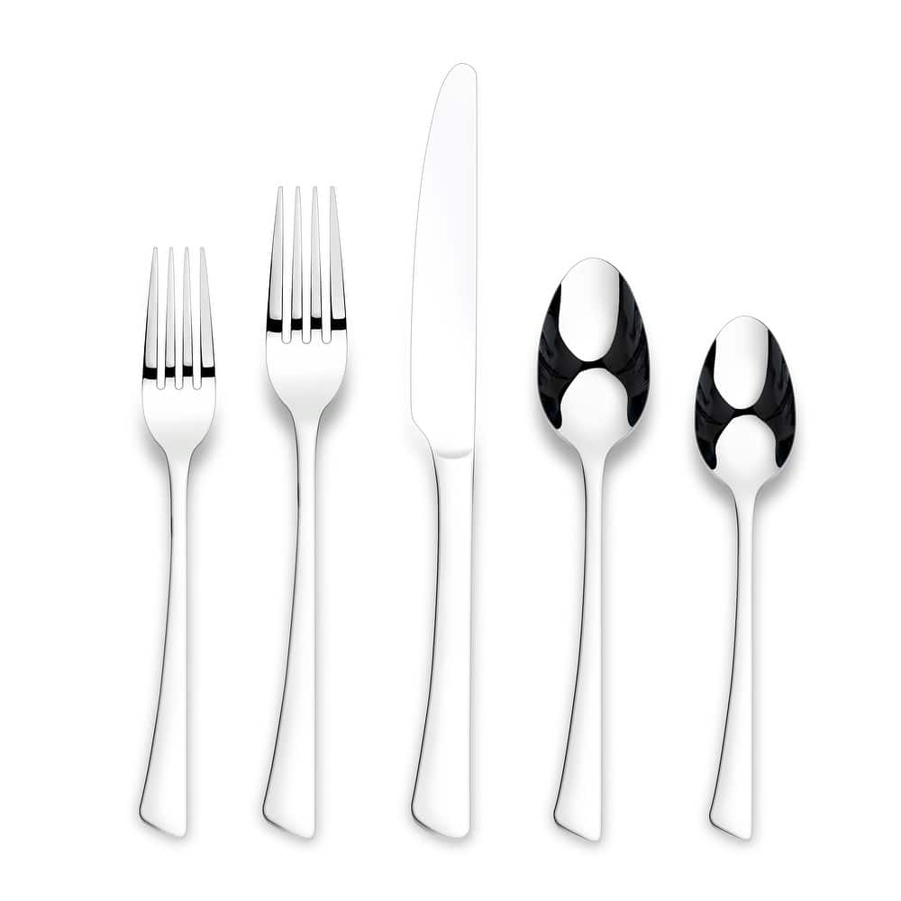 Ornative Abril 18/0 Mirror Stainless Steel 20 Pieces Flatware Set - 10.63" H x 6.69" W x 2.76" D