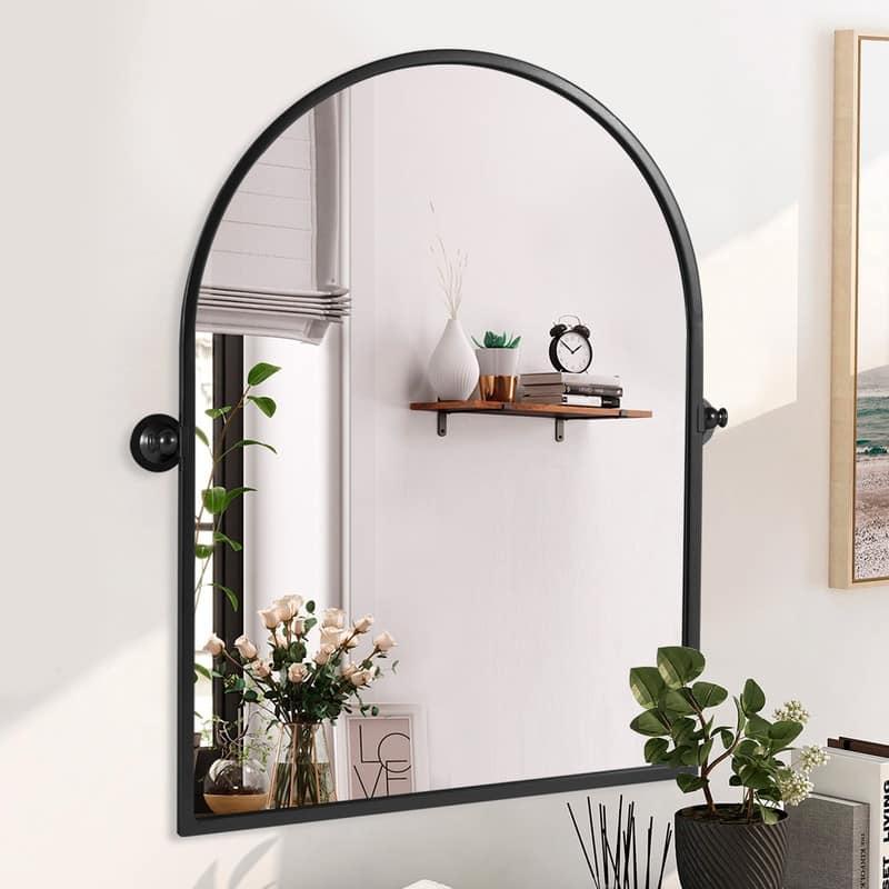 Rectangular Metal Framed Pivoted Bathroom Wall Vanity Mirror Adjustable Wall-Mounted For Modern Wall Decor