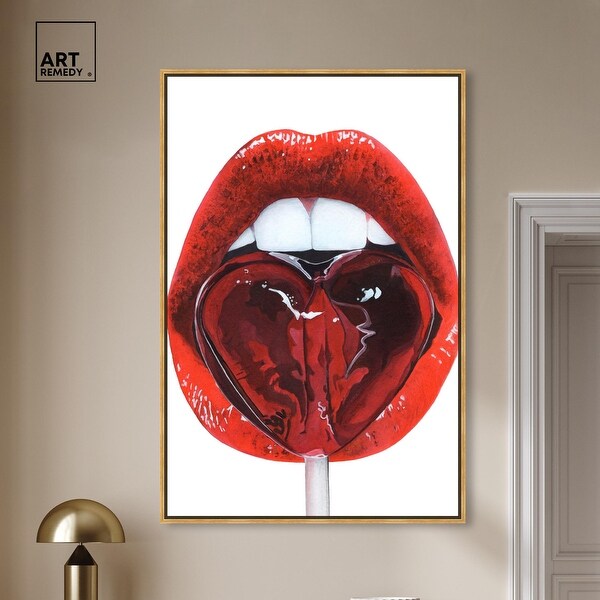 Lollipop Lips Canvas Miami Inspired Art Prints by Art Remedy - Bed