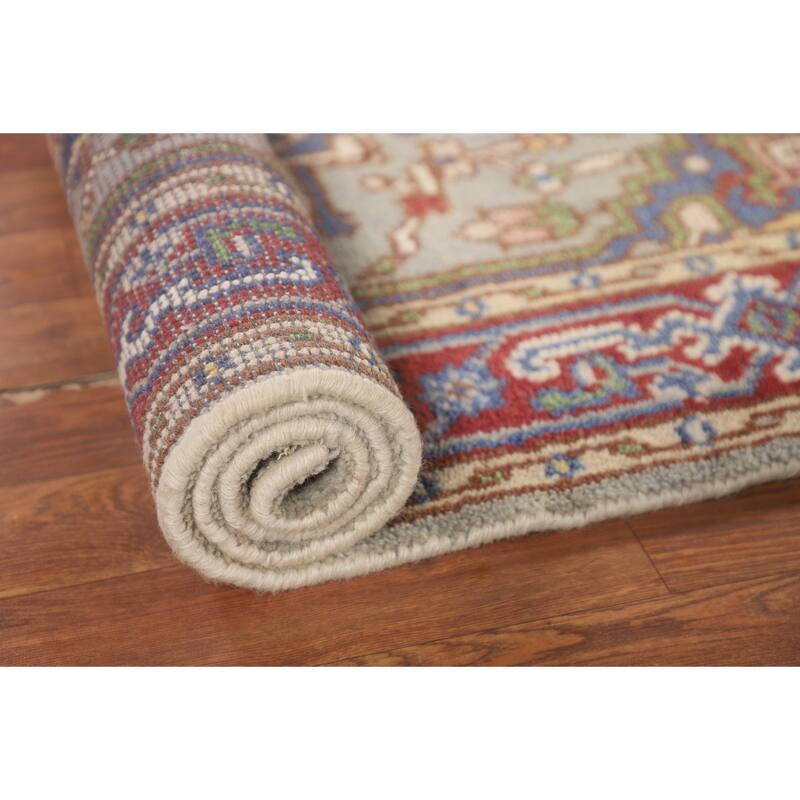 Geometric Heriz Serapi Foyer Rug Hand-Knotted Oriental Wool Carpet - 2'11"x 5'0"