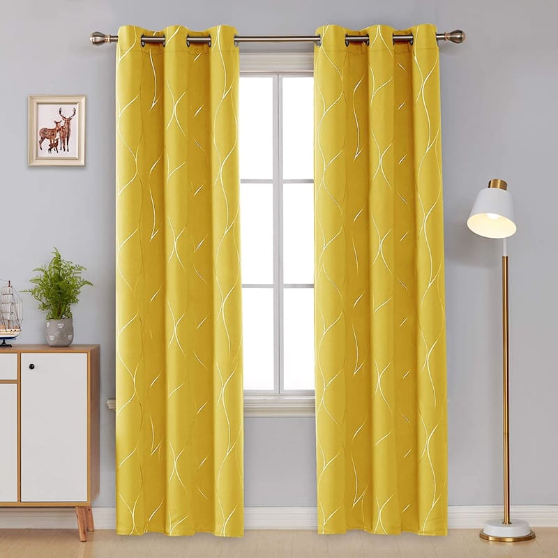 Deconovo Silver Line 42 Width Curtain Panel Pair (2 Panel)