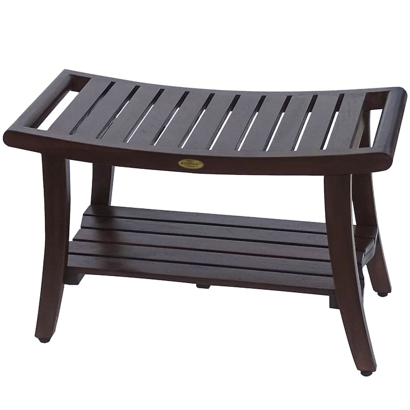 Harmony, 30", Teak Shower Bench, Teak Shower Stool, Teak Bench Shower, Wooden Shower Bench, Woodland Brown