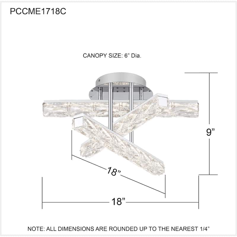 Comet Integrated LED Polished Chrome Semi-Flush Mount