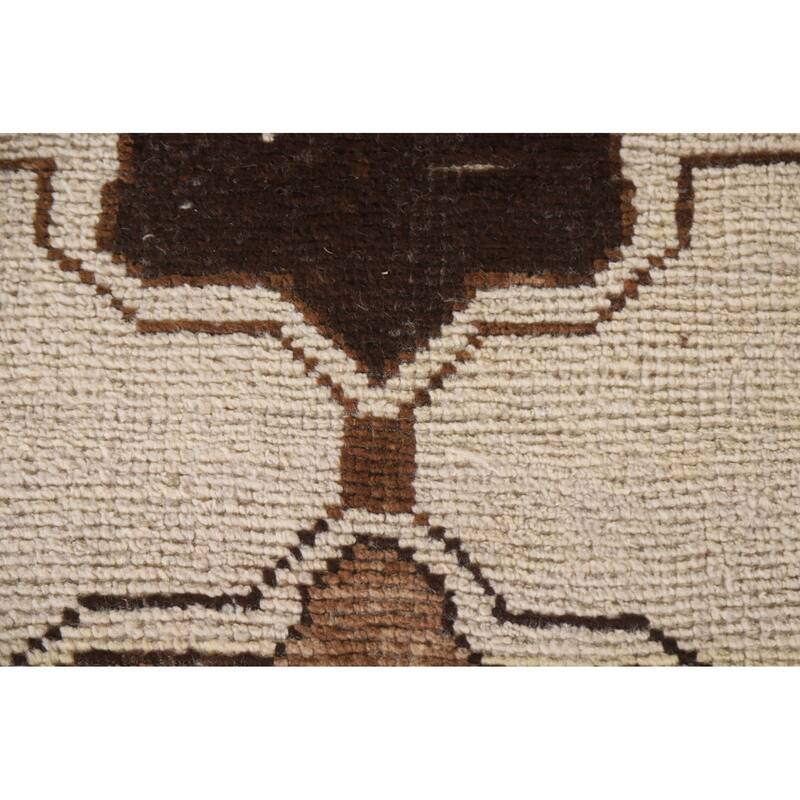 Beige Anatolian Runner Rug Hand-knotted Wool Carpet - 3'2"x 11'10"