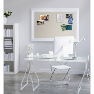 DesignOvation Whitley Framed Linen Fabric Pinboard - 29.5x45.5