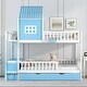 preview thumbnail 2 of 25, Full over Full Bunk Bed with Twin Size Trundle,Farmhouse Bed with Drawer and Storage Box,Housebed