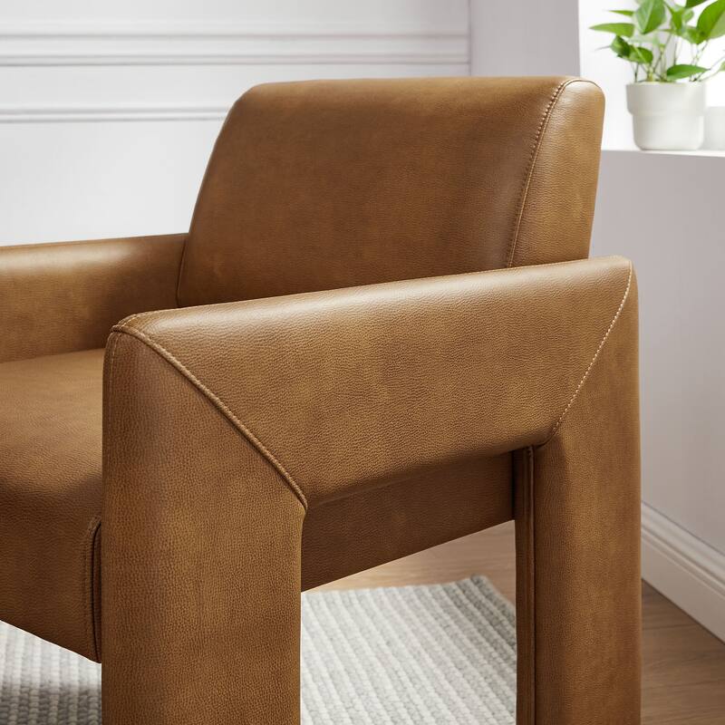 Daven Vegan Leather Dining Armchair