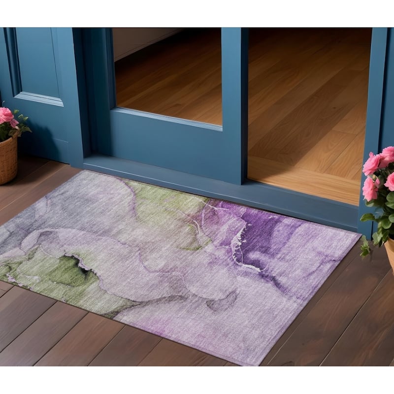 Allove Artistic Abstract Weather Resistant Timeless Fusion Outdoor Rug - 2' x 3' - Multi