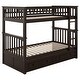 preview thumbnail 9 of 15, Espresso Convertible Twin Over Twin Bunk Bed With Drawers With Fence-shaped Guardrail