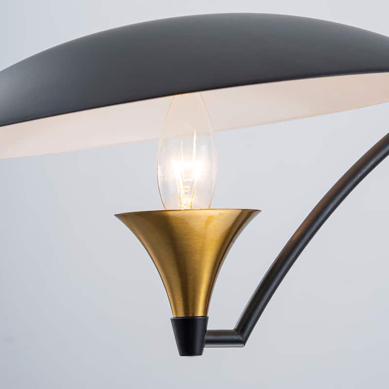 Starsky 2-Light Modern Black&Gold Linear Pendant Light for Kitchen Island - Black