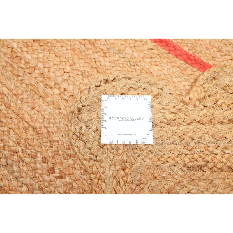 ECARPETGALLERY Braided Weave Palas Denizli Tan Jute Rug - 2'7 x 6'7