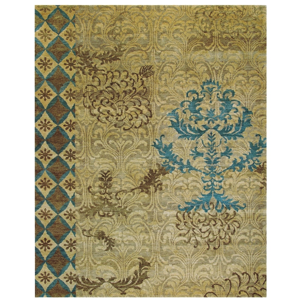 Grand Bazaar Timeo Hand Knotted Floral & Botanical Transitional Area Rug