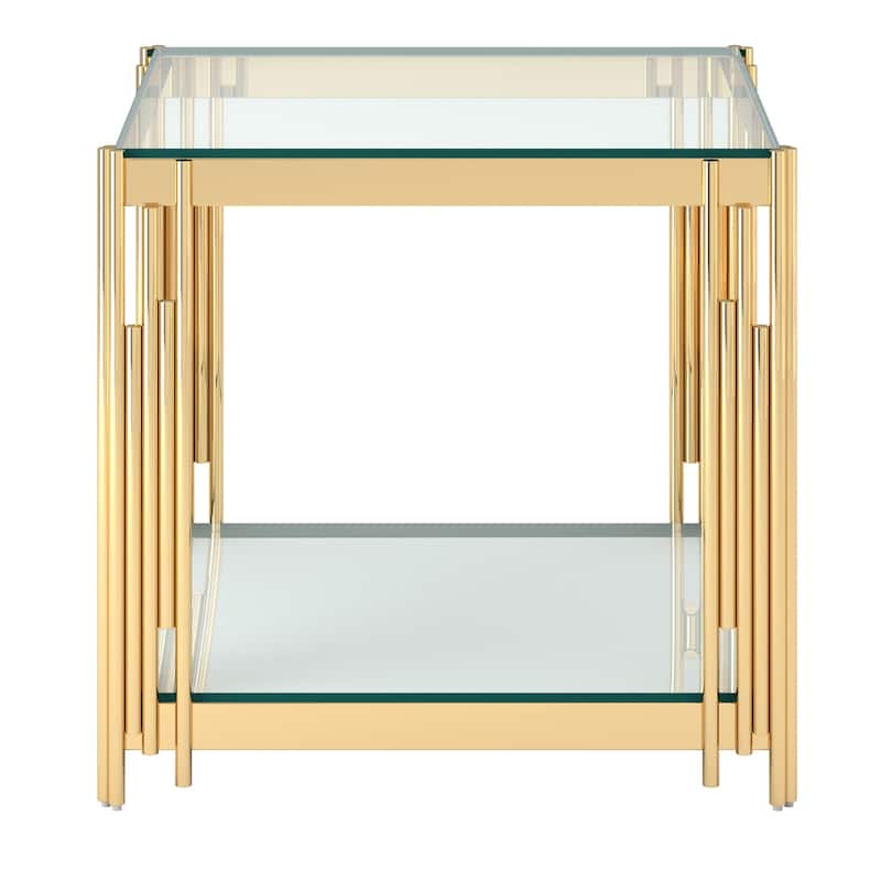 Contemporary Metal and Glass Large Accent Table