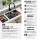 preview thumbnail 11 of 14, STYLISH 28 inch Stainless Steel 16G 60/40 Double Bowl Workstation Kitchen Sink - 28" x 19" x 10"