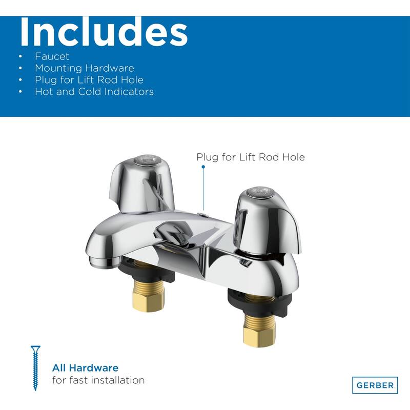 Gerber G004341165 Classics 1.2 GPM Centerset Bathroom Faucet