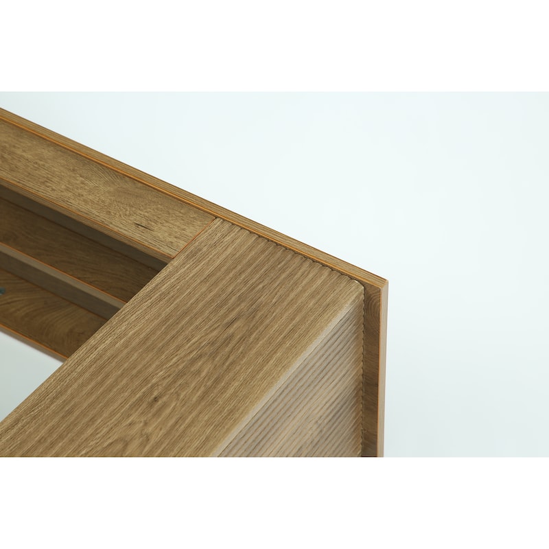 55-Inch Farmhouse Console Table, 3-tier Narrow Sofa Table with Storage - 11.81" D x 55.12" W x 31.5" H