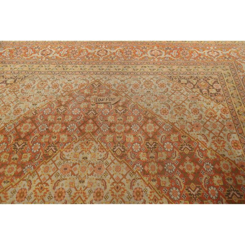 Vegetable Dye Tabriz Persian Area Rug Handmade Oriental Wool Carpet - 9'8"x 13'0"