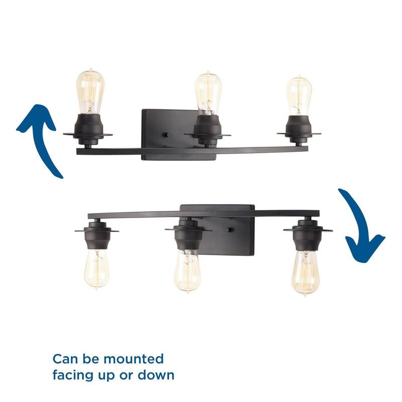 Debut Collection 3-Light Graphite Farmhouse Bath Vanity Light