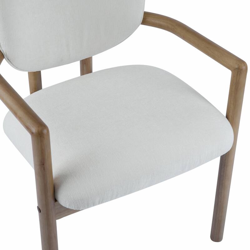 Set of 2 Upholstered Arm Chairs with Rubber Wood Accent Legs