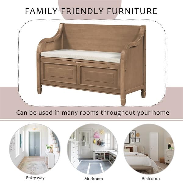 Merax 42undefined Rustic Style Solid wood Entryway Multifunctional