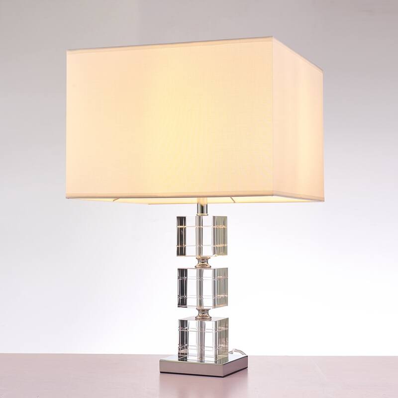 Pasargad Home Regal Collection Metal and Crystal Table Lamp Lights