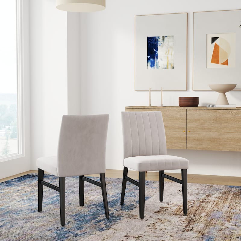 Roundhill Furniture Edo 5-Piece Dining Set, Round Table with 4 Upholstered Chairs,