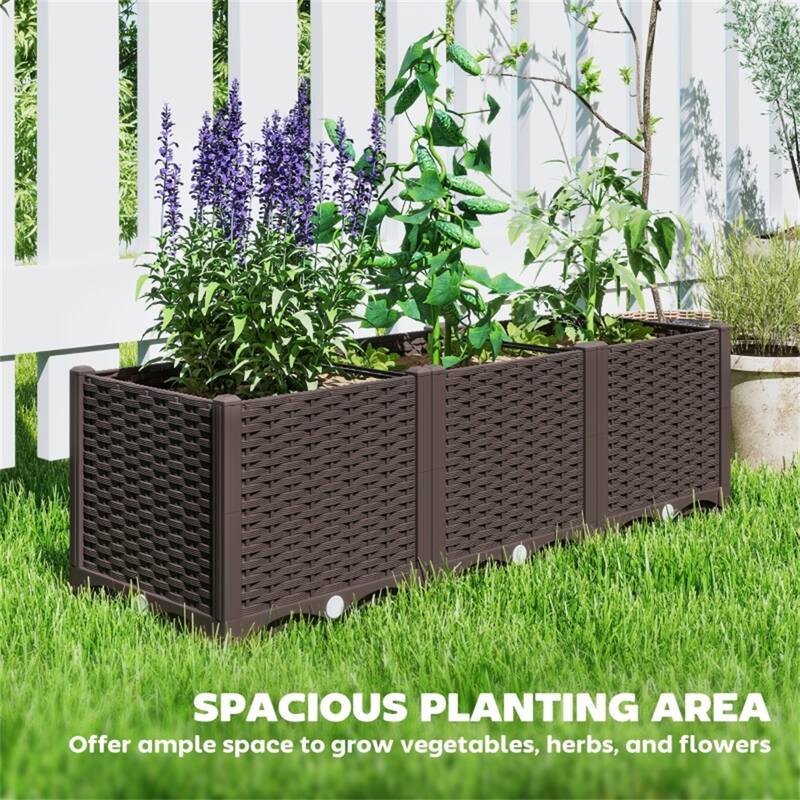 Plastic Garden Bed with Drainage Holes for Indoor and Outdoor Use