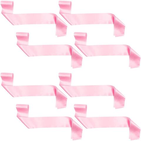 8pcs Pink Blank Plain Satin Sash, DIY Pageant Parades Bachelor Party Decoration