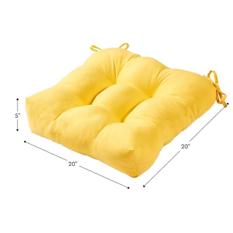 Sunbeam Yellow 20-inch Outdoor Chair Cushion by Greendale Home Fashions - 20w x 20l