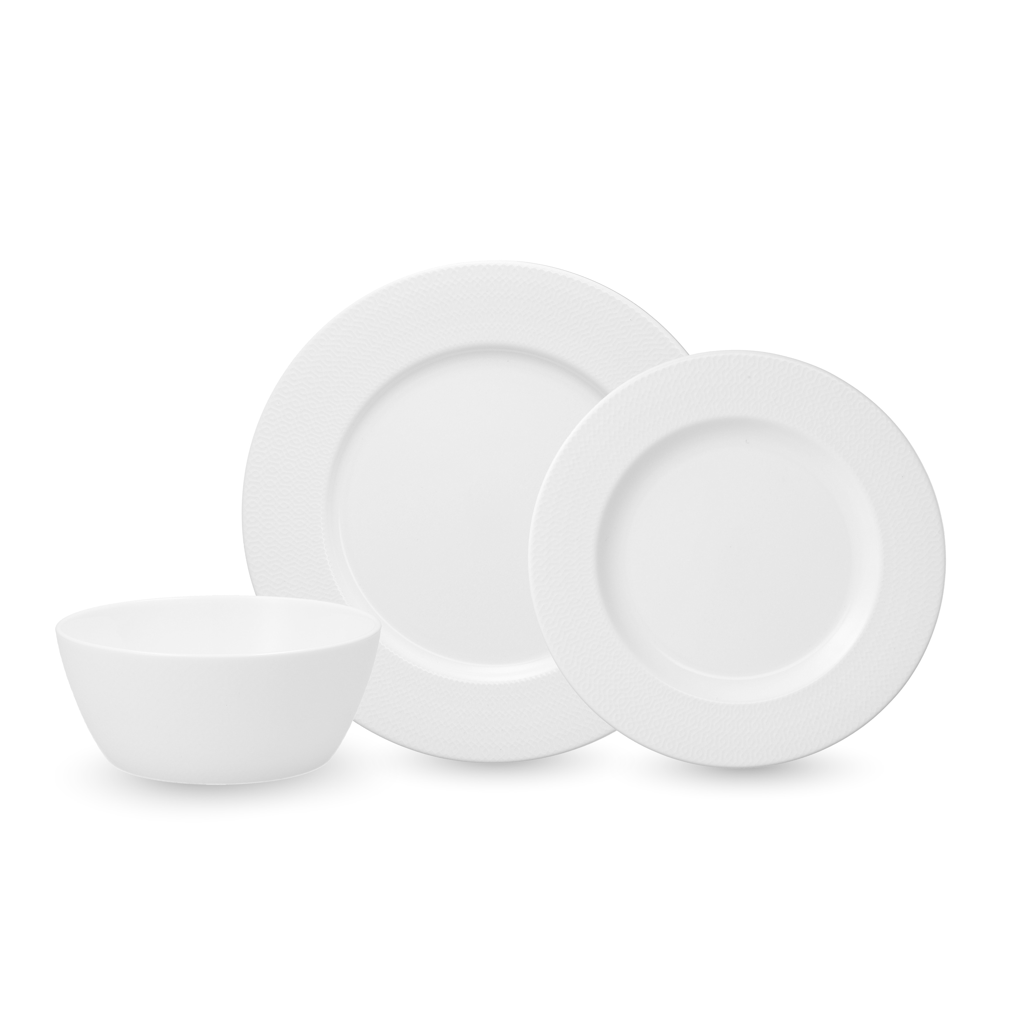 Fortessa Ornament Bone China, 12 Piece Dinnerware Set (Service for 4), Black