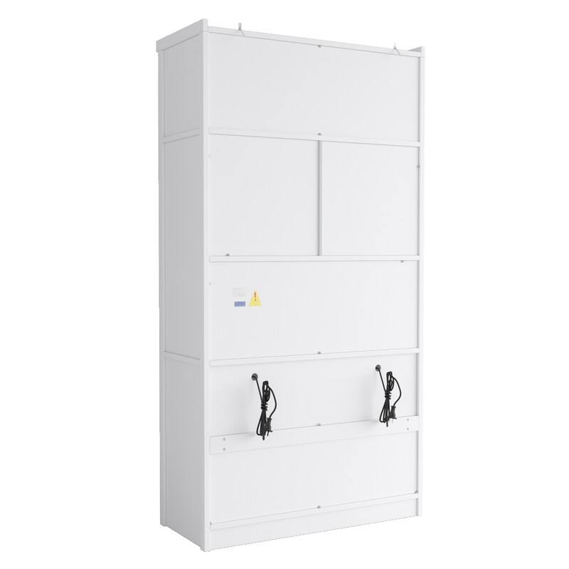 Modern 80.1" Tall Freestanding Kitchen Pantry Cabinet with Adjustable Shelves and 2 Power Outlets