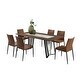preview thumbnail 5 of 9, Tanya Contemporary 7-Piece Dining Set with Sintered Stone and Walnut-Finished Tabletop