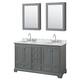 Option Dark Gray, Chrome, White Carrara Marble Top