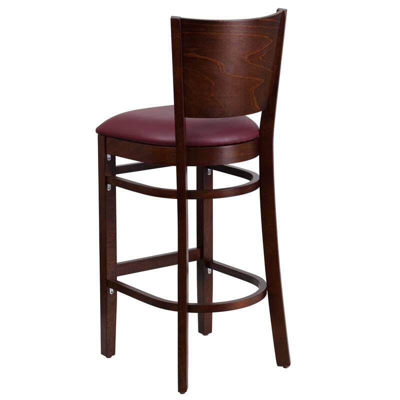2 Pk. Lacey Series Solid Back Wooden Restaurant Barstool - 16.75"W x 18"D x 43.5"H - 16.75"W x 18"D x 43.5"H