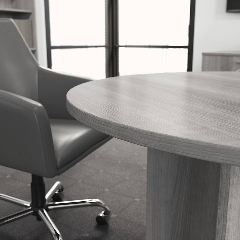 Bush Business Furniture 42W Round Conference Table with Wood Base