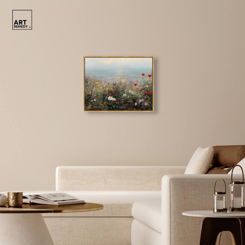 Misty Ocean Field I Canvas by Art Remedy