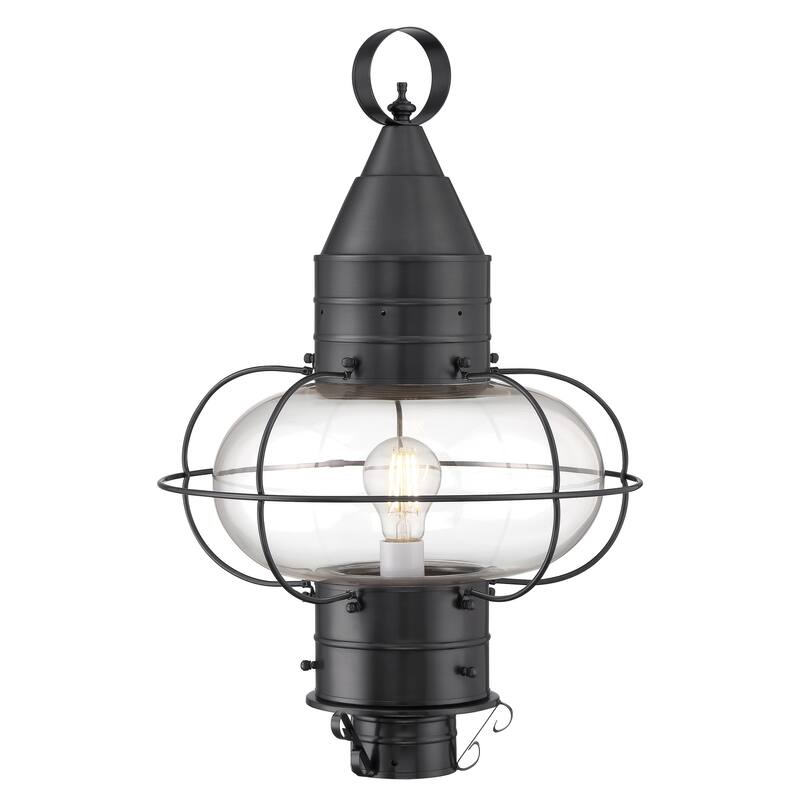 Elk Home Classic Onion Outdoor Post Light - Gun Metal with Clear Glass