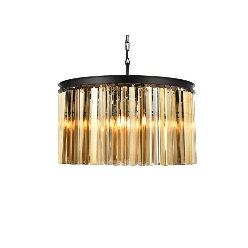 Royce Edge 8-Light Matte Black Chandelier