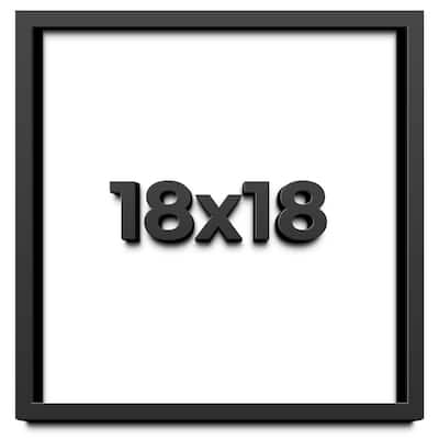 18x18 Shadow Box Frame Black | 1 inches Deep Real Wood Contemporary