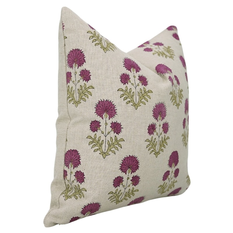 Linen Farmhouse Block print pillow Cover Rishi
