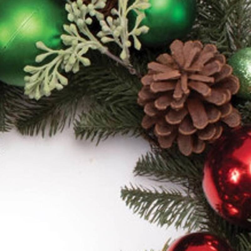 HomeRoots 29" Green Red And Brown Artificial Pine Pinecone And Ornaments Christmas Wreath