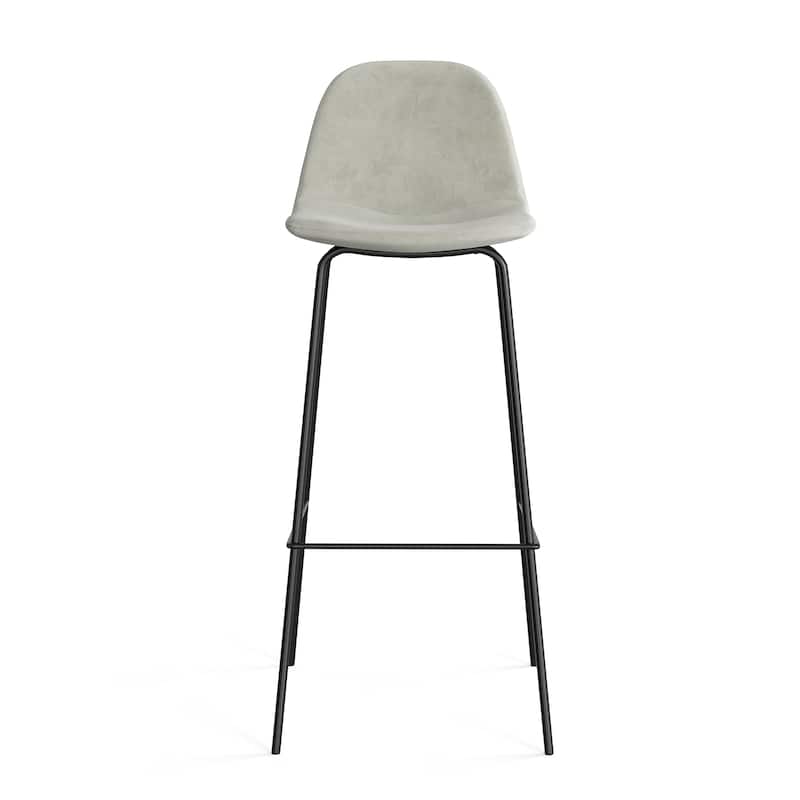 Maxine Velvet Bar Height Stools Black Legs (Set of 2)