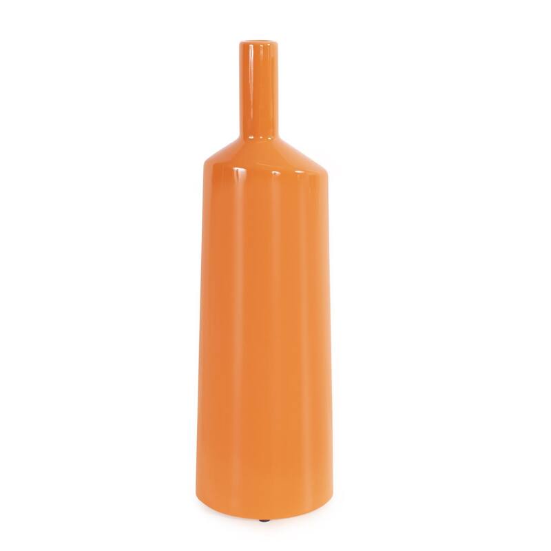 Allan Andrews Contemporary Glossy Orange Ceramic Vase