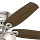 preview thumbnail 11 of 20, Hunter 52" Builder Low Profile Ceiling Fan with 3-Light Light Kit and Pull Chain - Casual, Traditional, Transitional